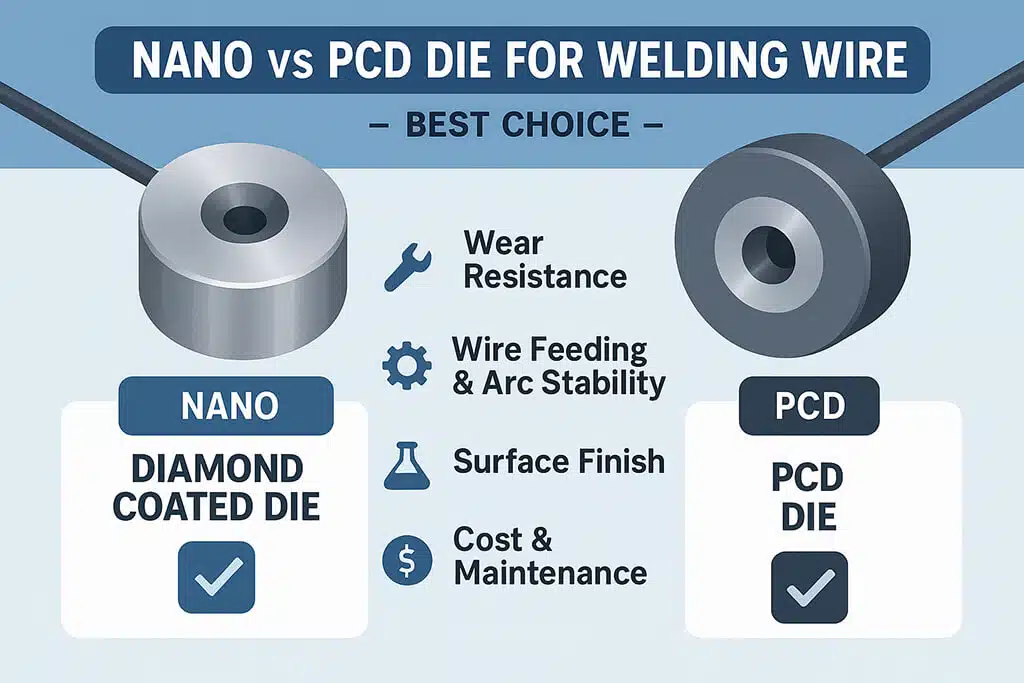 Nano vs PCD die for welding wire